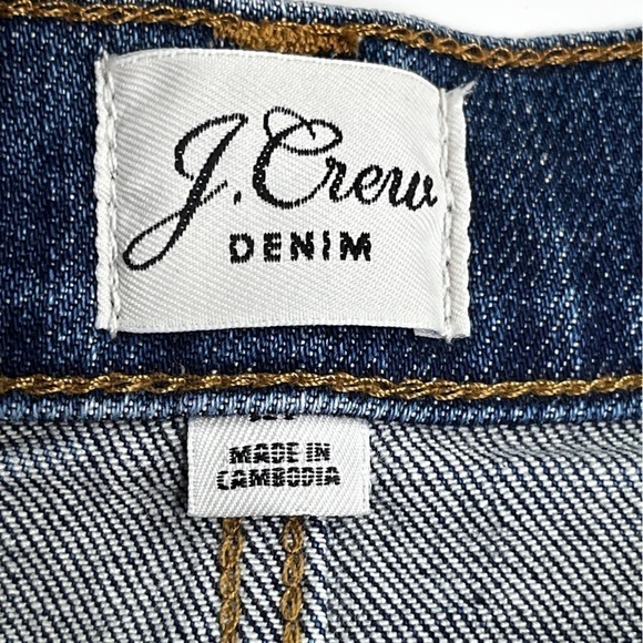 J. Crew Denim Jean Skirt Small Blue Button Front Back Patch Pockets Boho Western - Picture 3 of 10